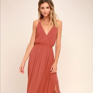 Lulus- “Lost in Paradise” Maxi (Dusty Rose)